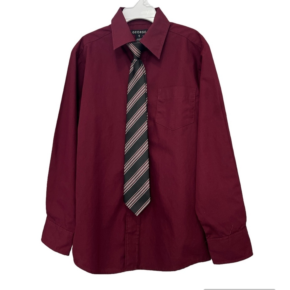 Long Sleeve Dress Shirt with Clip on Tie size M